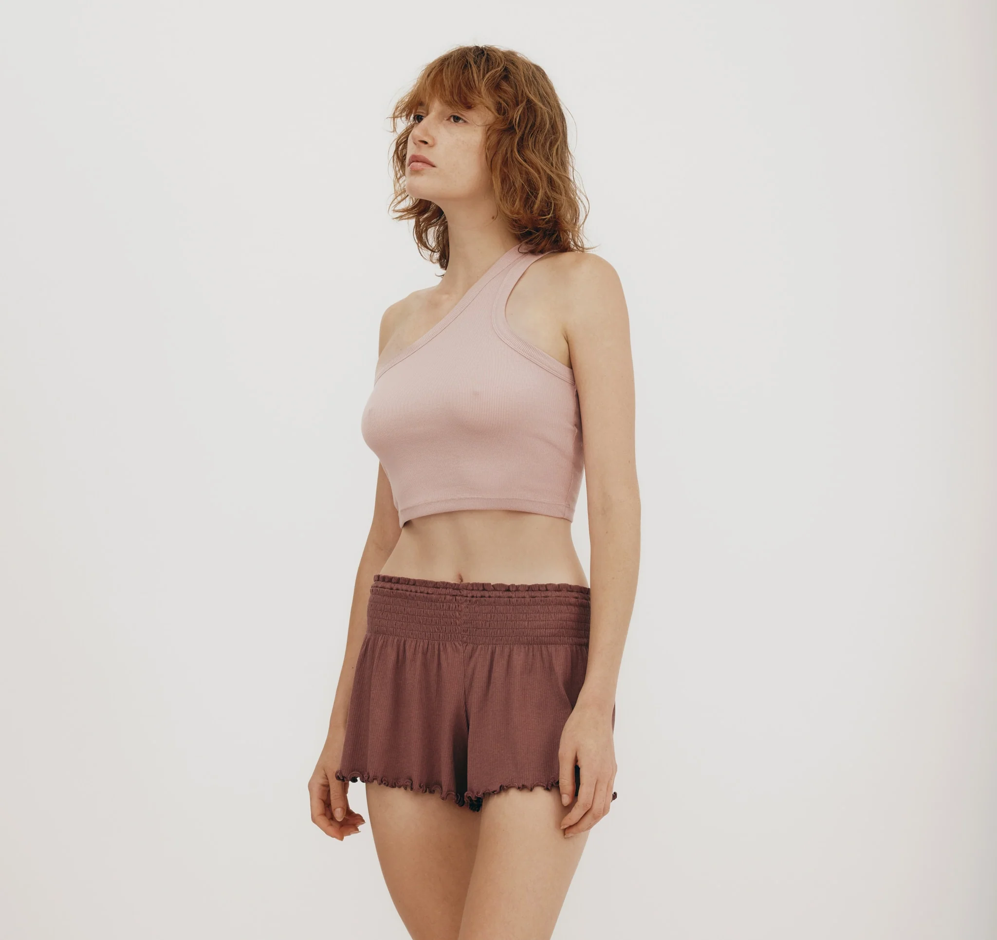 Core Rib One Shoulder Crop Top - Image 2