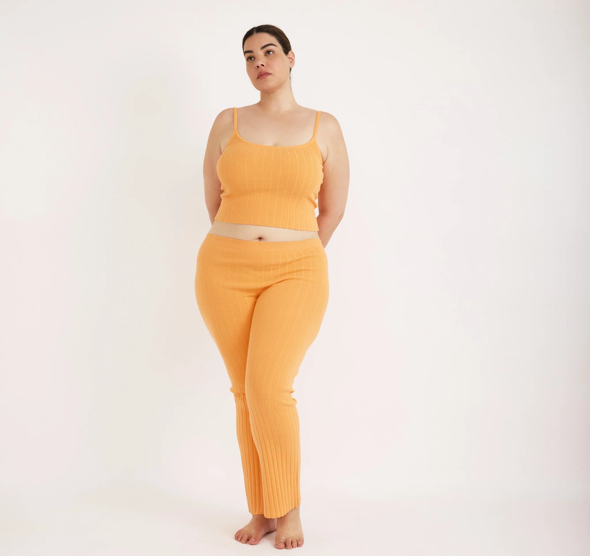 Soft Knit Rib Flare Pants - Image 2