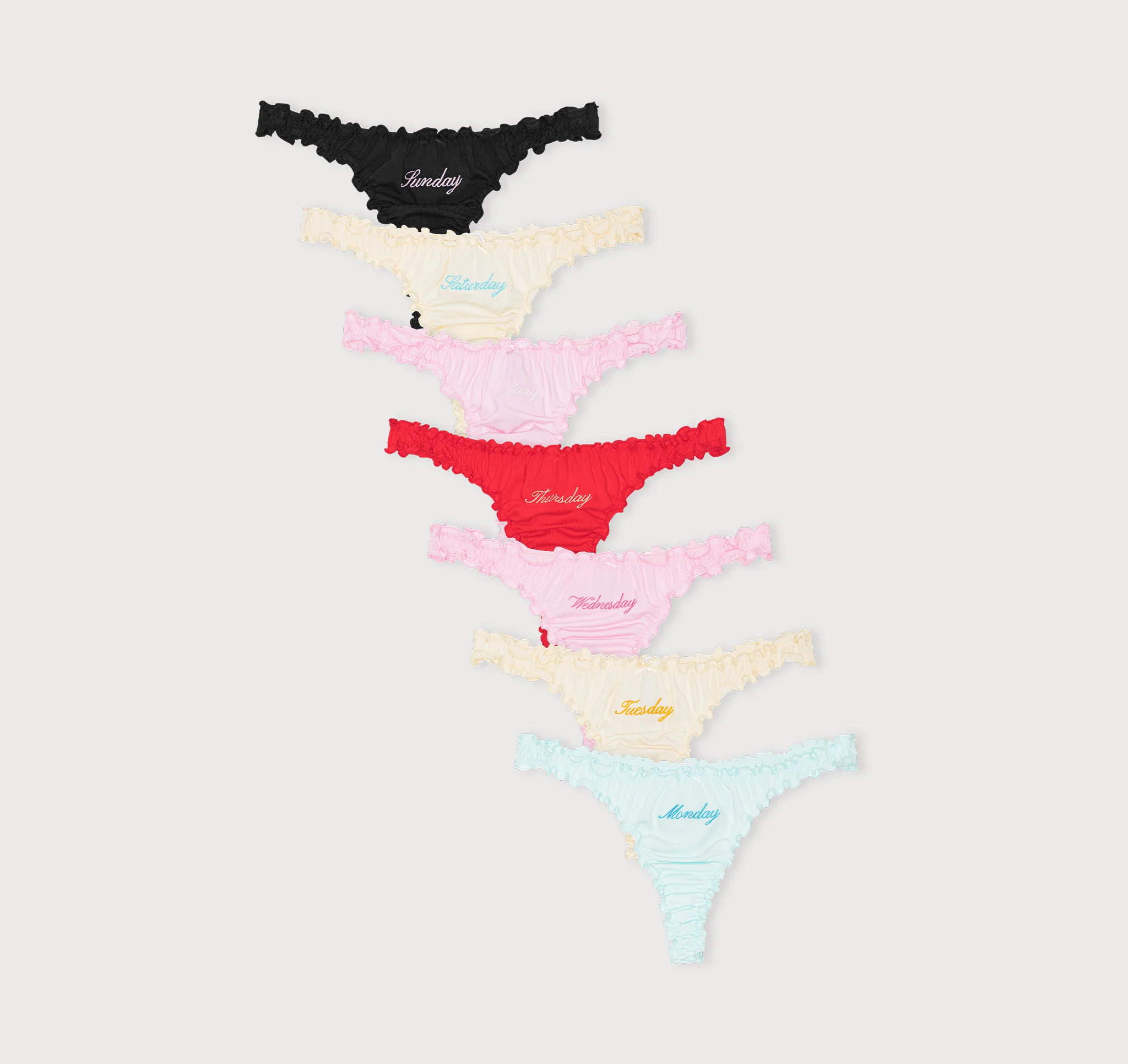 Core Ruffled Thong Week-Pack